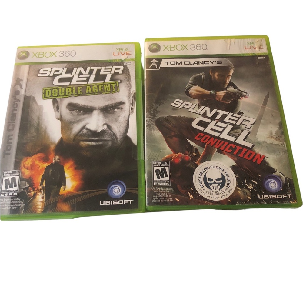 XBox 360 games Tom Clancy Splinter Cell Conviction & Double Agent Tested manuals